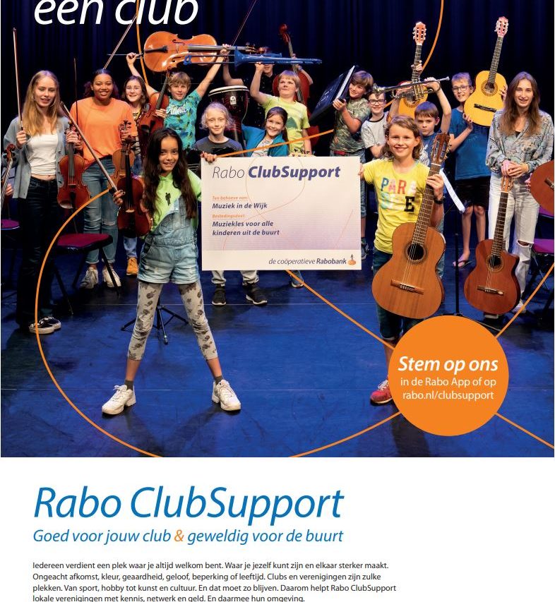 Wij doen mee met Rabo ClubSupport